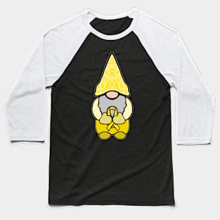 Gnome Holding A Yellow Awareness Ribbon Baseball T-Shirt